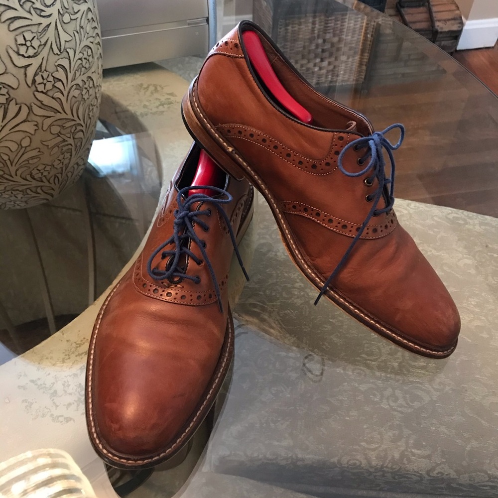 Aston Grey Oxfords. Saddle Brown Leather Good Cond